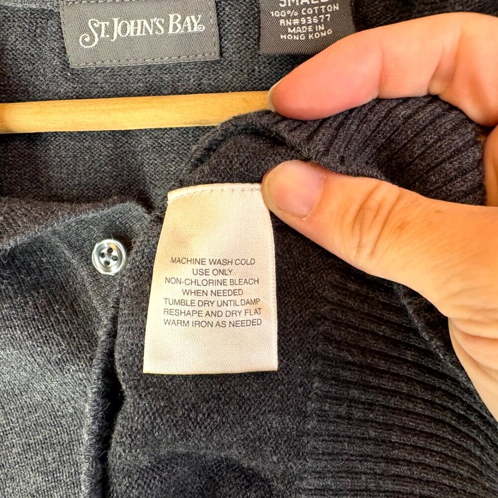 St John's Bay Charcoal Collared Knit Pullover - Picture 4 of 5